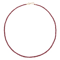 Red July Birthstone Ruby Beaded Necklace 241141F007013