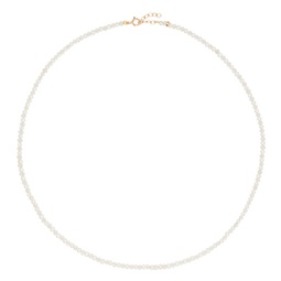 White April Birthstone Herkimer Diamond Pearl Beaded Necklace 241141F007016