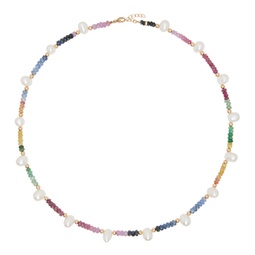 Multicolor Arizona Sapphire Pearl Necklace 241141F010014