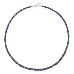 Blue September Birthstone Sapphire Beaded Necklace 241141F007012
