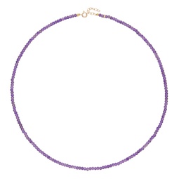 Purple February Birthstone Amethyst Beaded Necklace 241141F007018