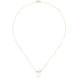 Gold Crystal Quartz Bar Necklace 232141F010015