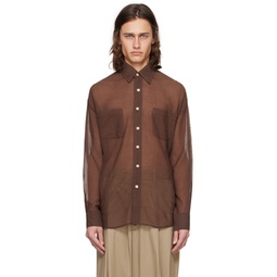 Brown Oversized Shirt 241819M192001