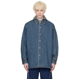 Indigo Over Denim Shirt 241819M192006