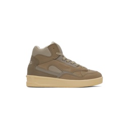 Taupe Basket High Top Sneakers 221249M236002