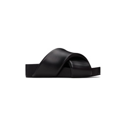Black Oversized Wrapped Sandals 231249F124003