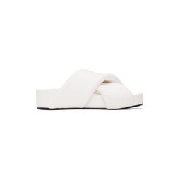 White Oversized Wrapped Sandals 231249F124004