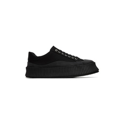 Black Canvas Platform Sneakers 222249M237004
