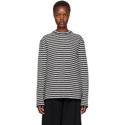Black   White Striped Sweater 232249F110005