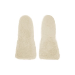Off White Shearling Mittens 232249F012001