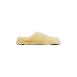 Off White Shearling Slippers 231249F121005