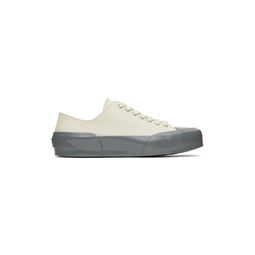 White   Gray Low Top Sneakers 231249M237051
