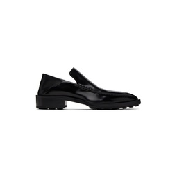 Black Leather Loafers 232249F121000