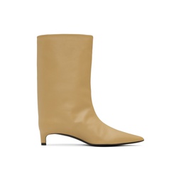 Beige Pointed Toe Boots 232249F114001