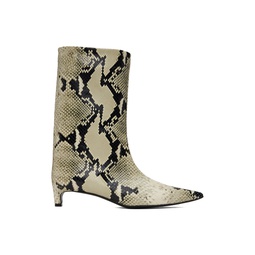 Off White Pointed Toe Boots 232249F114002