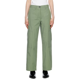 Green Zip Pocket Trousers 231249F087011