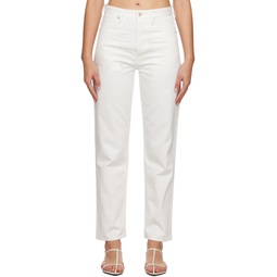 White Five Pocket Jeans 241249F069002