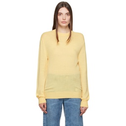 Yellow Embroidered Sweater 232249F096015
