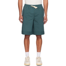 Green Drawstring Shorts 231249M193005