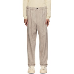 Beige Relaxed Fit Trousers 232249M191014
