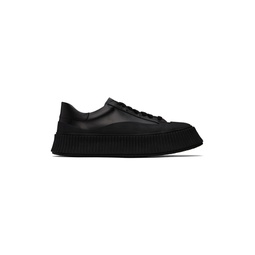 Black Calfskin Low Top Sneakers 241249M237008