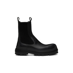 Black Leather Chelsea Boots 241249M223005