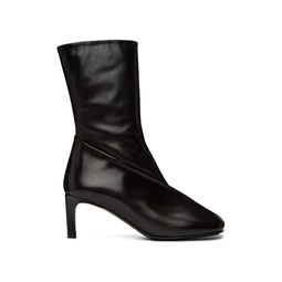 Black Leather Ankle Boots 222249F113014