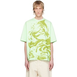 Green Printed T Shirt 241249M213056