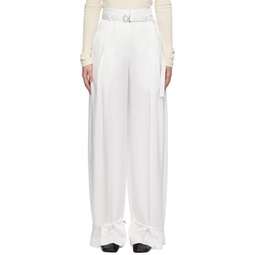 White Tailored Trousers 241249F087009