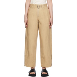 Beige Tailored Trousers 241249F087021
