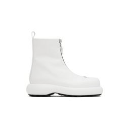 White Zip Boots 232249F113002