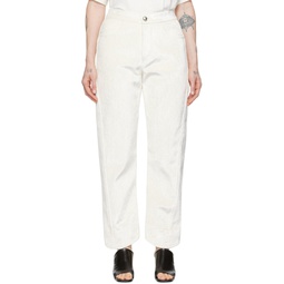 Off White Viscose Trousers 221249F069006