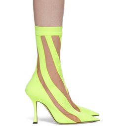 Yellow Mugler Edition Sock Ankle Boots 221528F113028