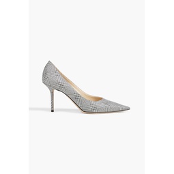 Love 85 glittered printed woven pumps