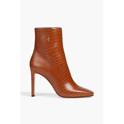 Minori 100 croc-effect leather ankle boots
