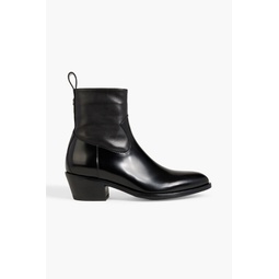 Jesse glossed-leather ankle boots