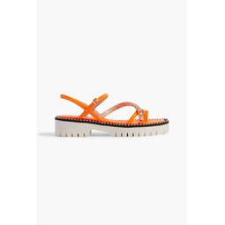 Desi studded neon patent-leather sandals