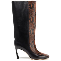 Mabyn 85 snake-effect and smooth leather boots