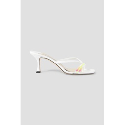 Maelie 70 crystal-embellished iridescent patent-leather and PVC sandals