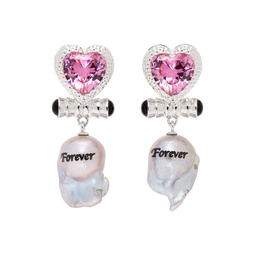 Silver   White Forever Pearl Drop Earrings 241405F022003