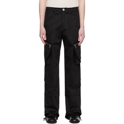 Black Zip Pocket Cargo Pants 231385M188002
