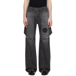 Gray Layered Jeans 241385M186000