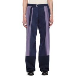 Navy Sun Bleached Trousers 241385M191007