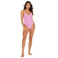 miami v neck one piece swimsuit - blushing pink
