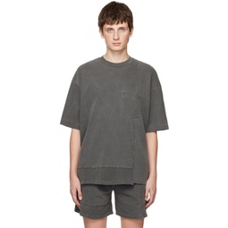 Gray Reconstructed Lucky Pocket T Shirt 222761M213050