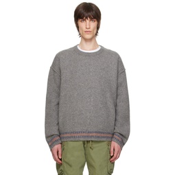 Gray Varsity Sweater 241761M201002