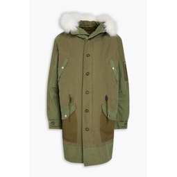 Ripstop-paneled cotton-canvas hooded parka