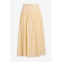 Brixerley gathered cotton-jacquard midi skirt