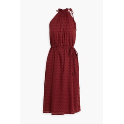 Striped fil coupe cotton-jacquard dress