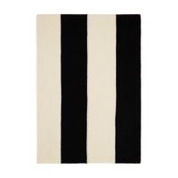 Black   Off White Striped Scarf 222936M150003